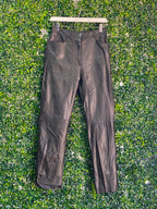 Black Valenti Leather Straight-Leg Trousers — front