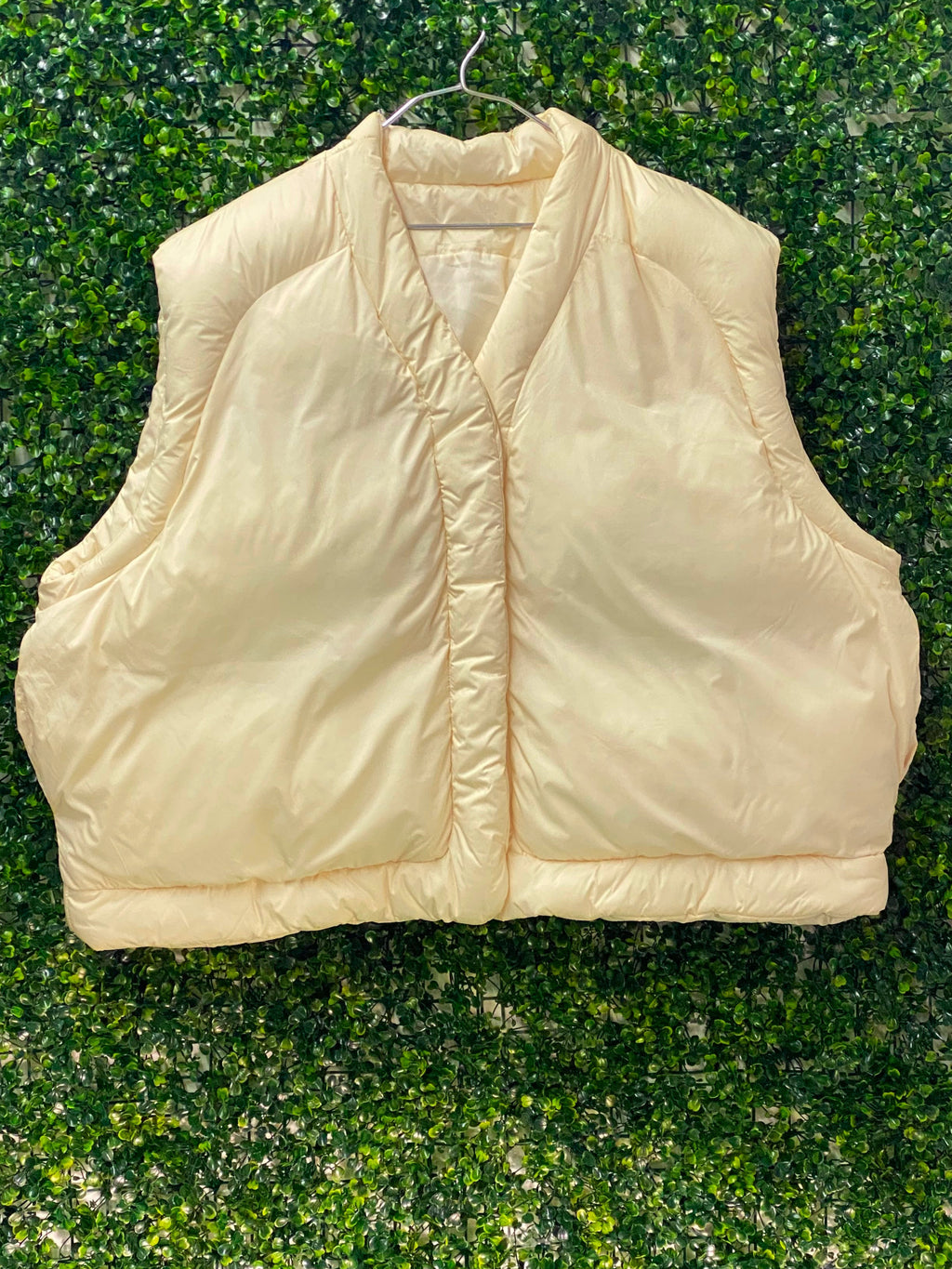 Cream Puffer Vest — front