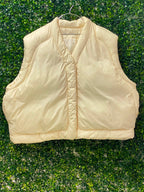 Cream Puffer Vest — front