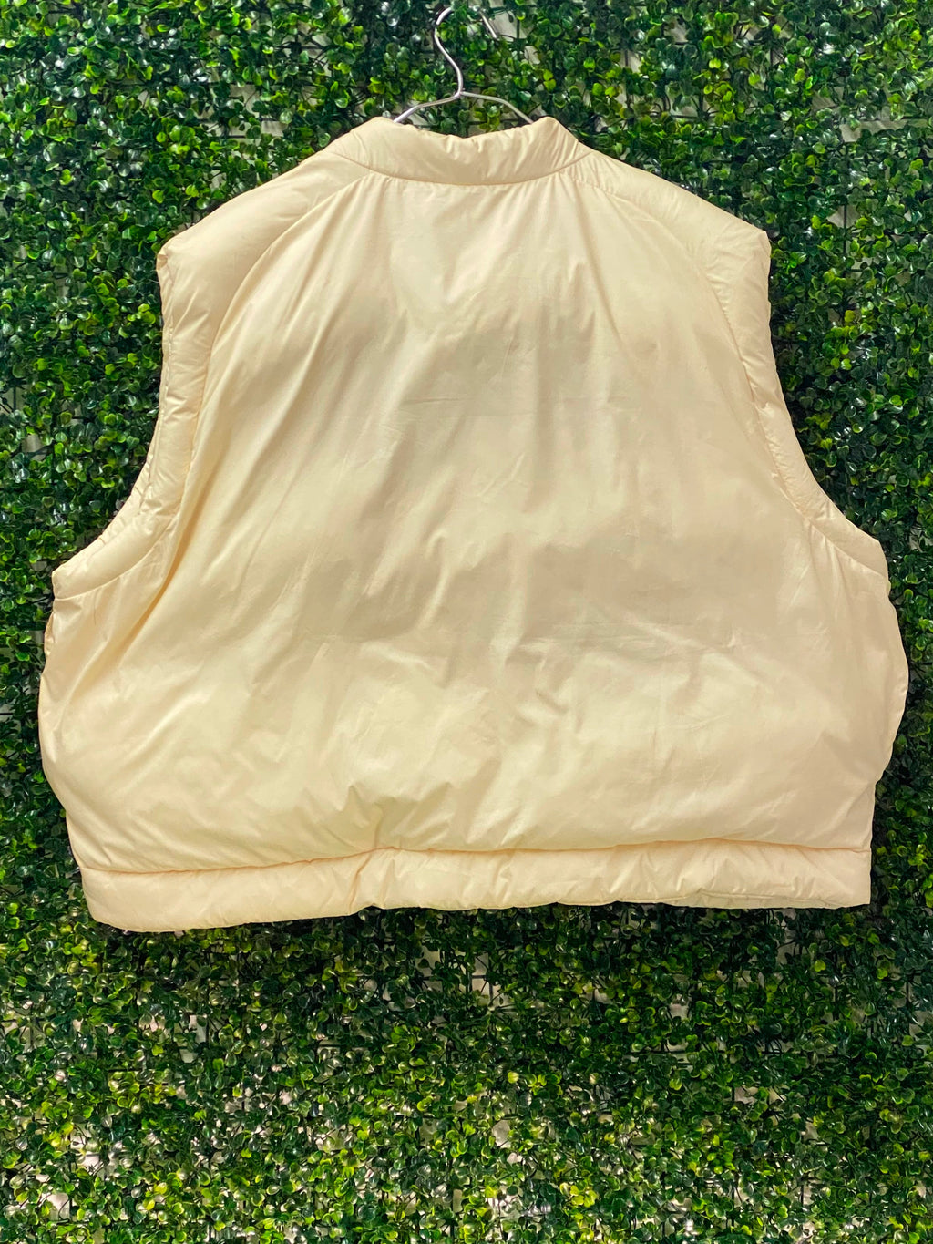Cream Puffer Vest — back