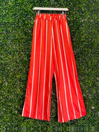 Orange Stripe Wide Leg Trousers — front