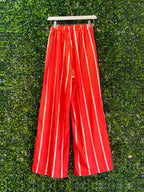 Orange Stripe Wide Leg Trousers — back