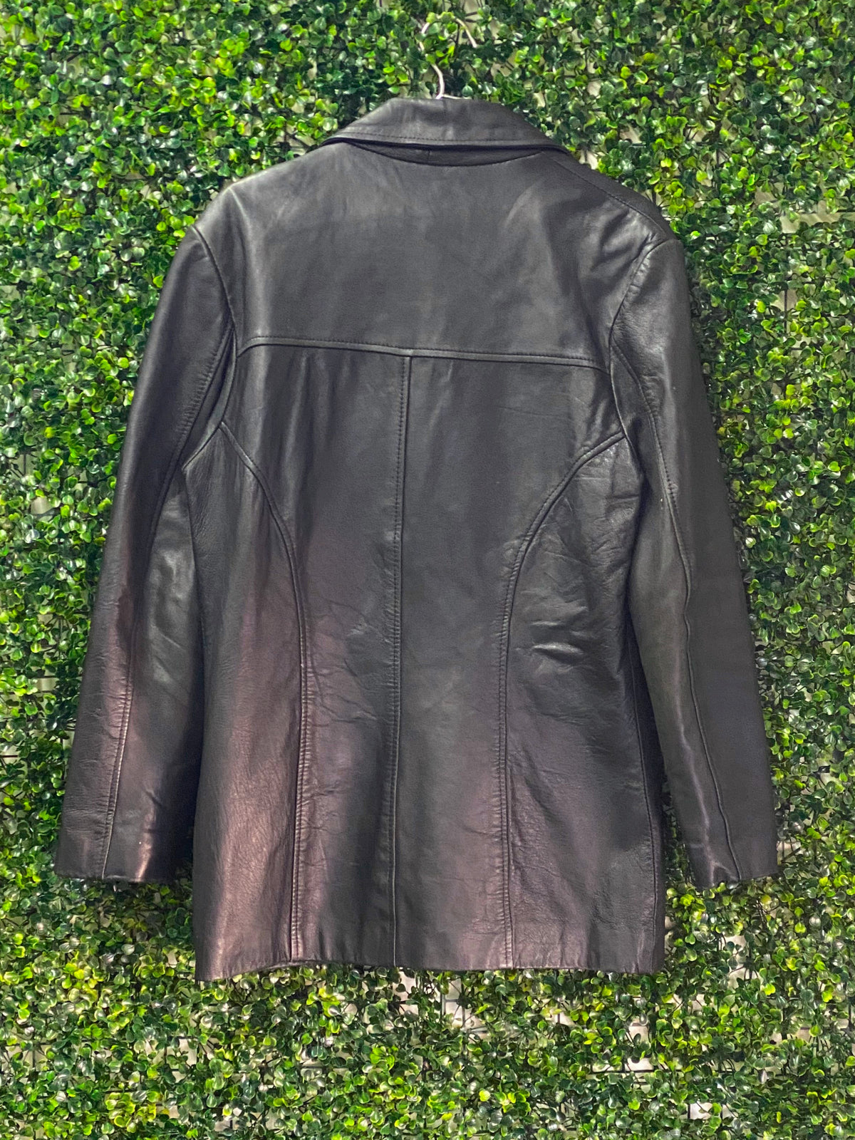 Superior Leather Black Leather Coat — back