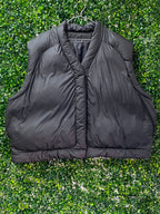 Charcoal Puffer Vest — front