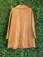 24K Leather Tan Long Coat — back