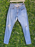 Levi's Mid-Wash Distressed Curvy Skinny Jeans — front