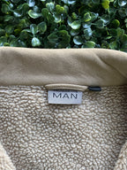 MAN Taupe Faux-Suede Sherpa-Lined Jacket — brand