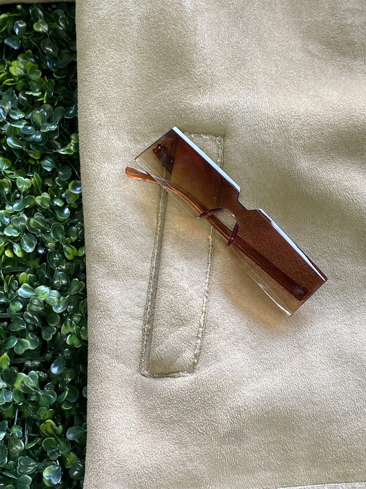 MAN Taupe Faux-Suede Sherpa-Lined Jacket — detail