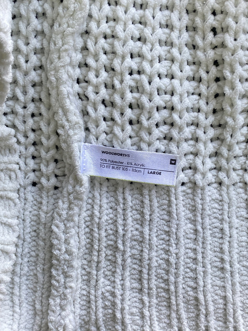 Woolworths Cream Chunky Knit Sweater — care