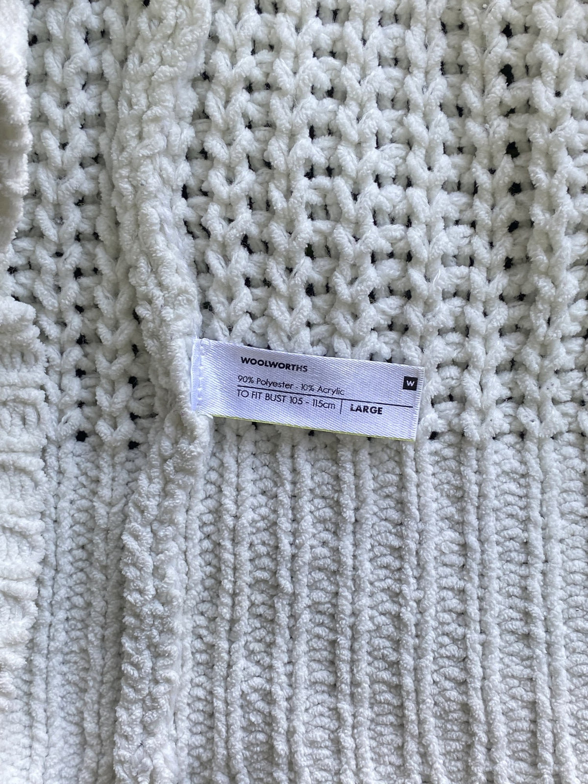 Woolworths Cream Chunky Knit Sweater — care