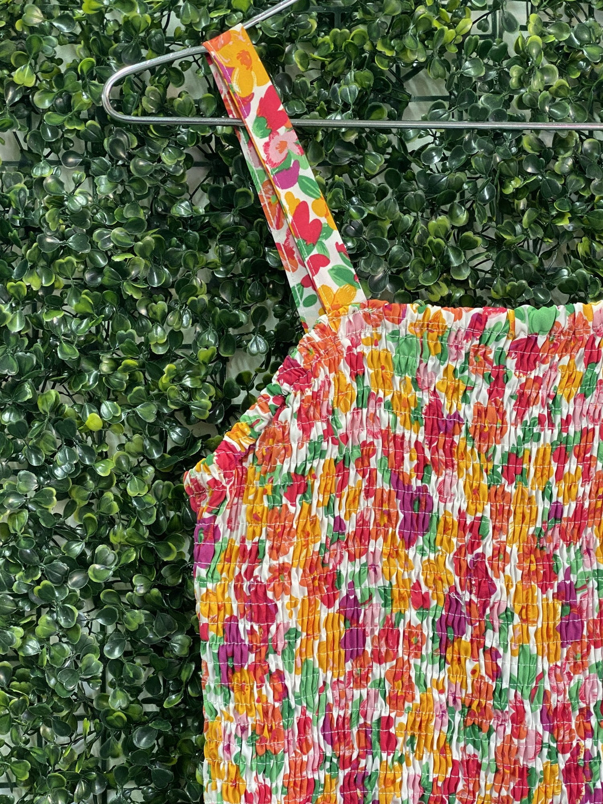 Multicolour Ditsy Floral Shirred Wide-Leg Jumpsuit