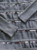 La Go Go Black Sequin-Stripe Knit Dress — detail