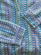Rainbow Nation Pastel Crochet Longline Shirt Dress — detail