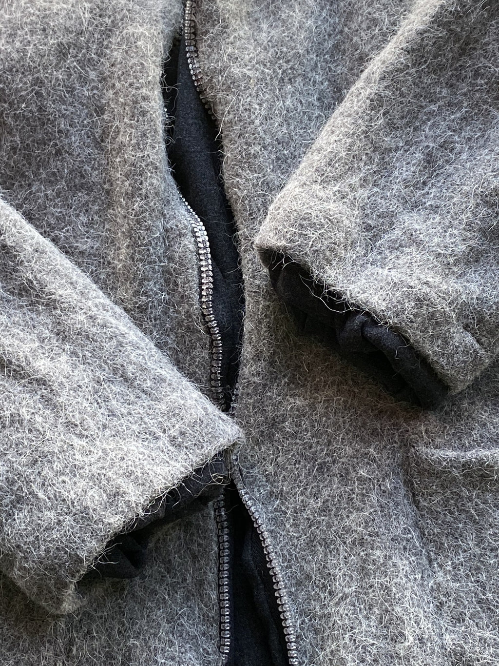 Blickfang Grey Textured Zip Cardigan Jacket — detail