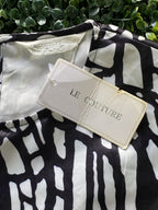 LB Couture Black & White Abstract Crop Top — brand