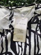 LB Couture Black & White Abstract Crop Top — brand