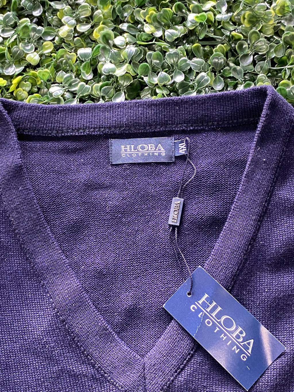 HLOBA Clothing Navy V-Neck Knit Jersey — brand