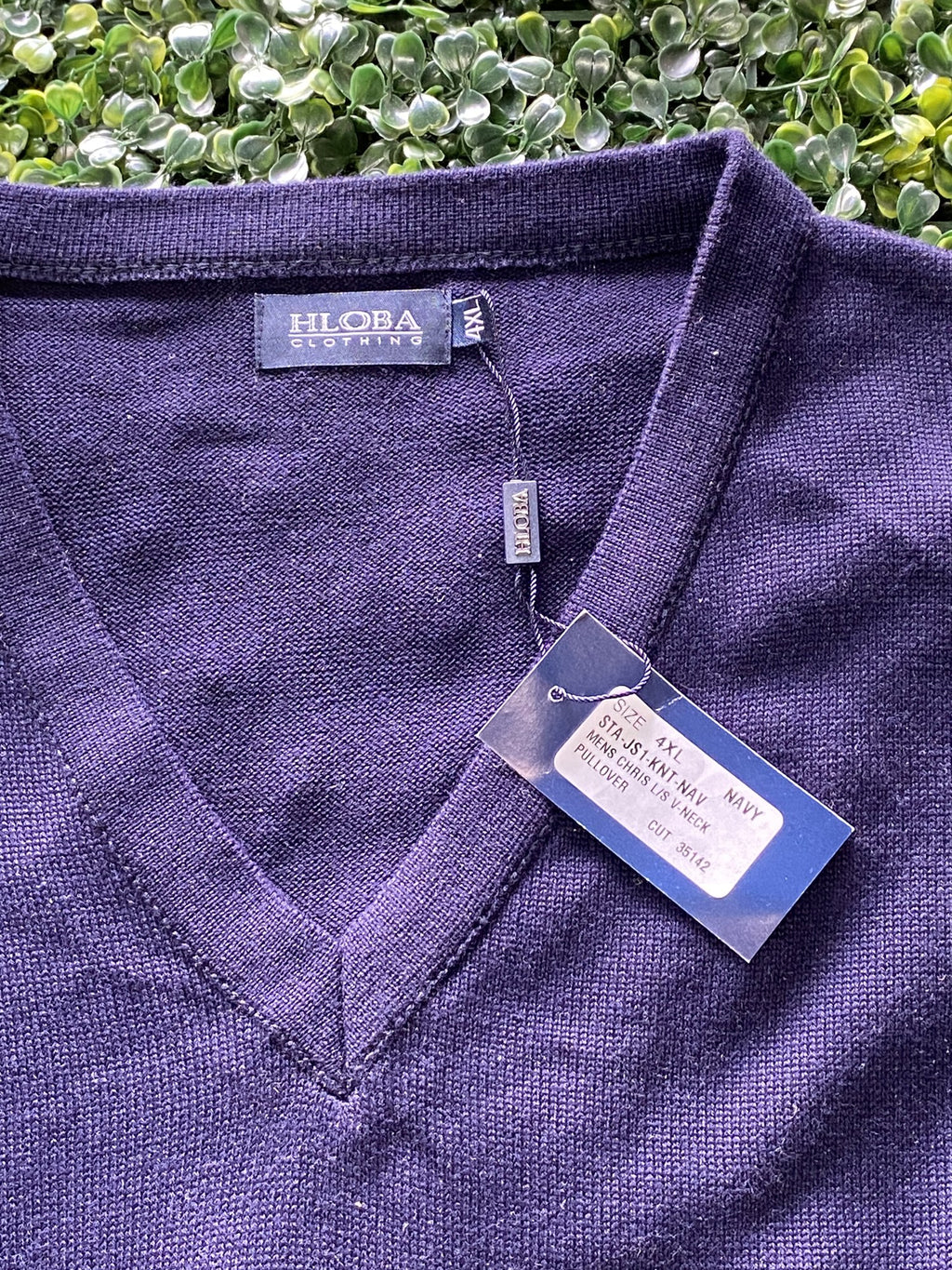 HLOBA Clothing Navy V-Neck Knit Jersey — brand