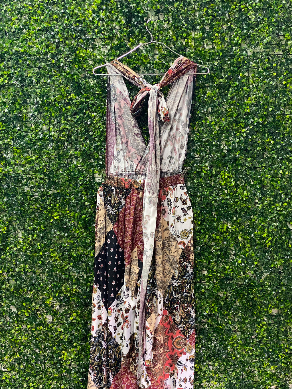 LEGIT Patchwork Paisley Wide-Leg Jumpsuit — back