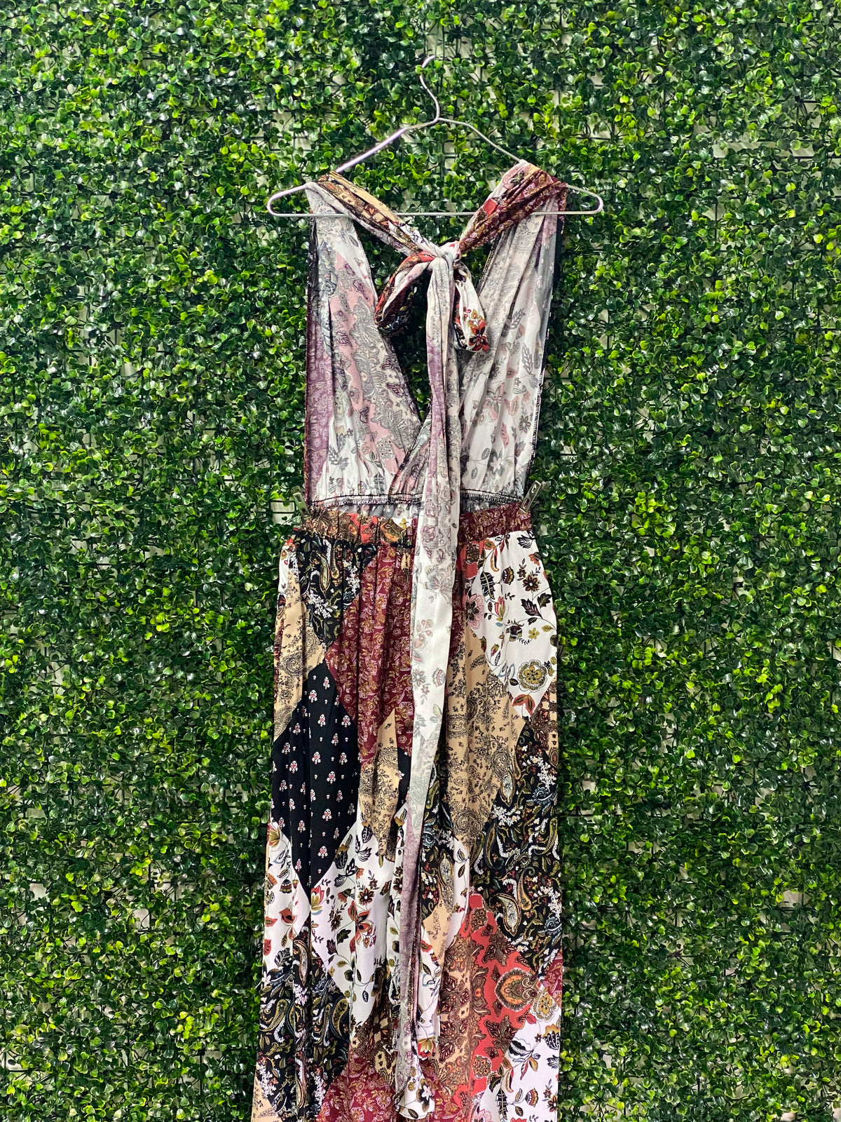 LEGIT Patchwork Paisley Wide-Leg Jumpsuit — back