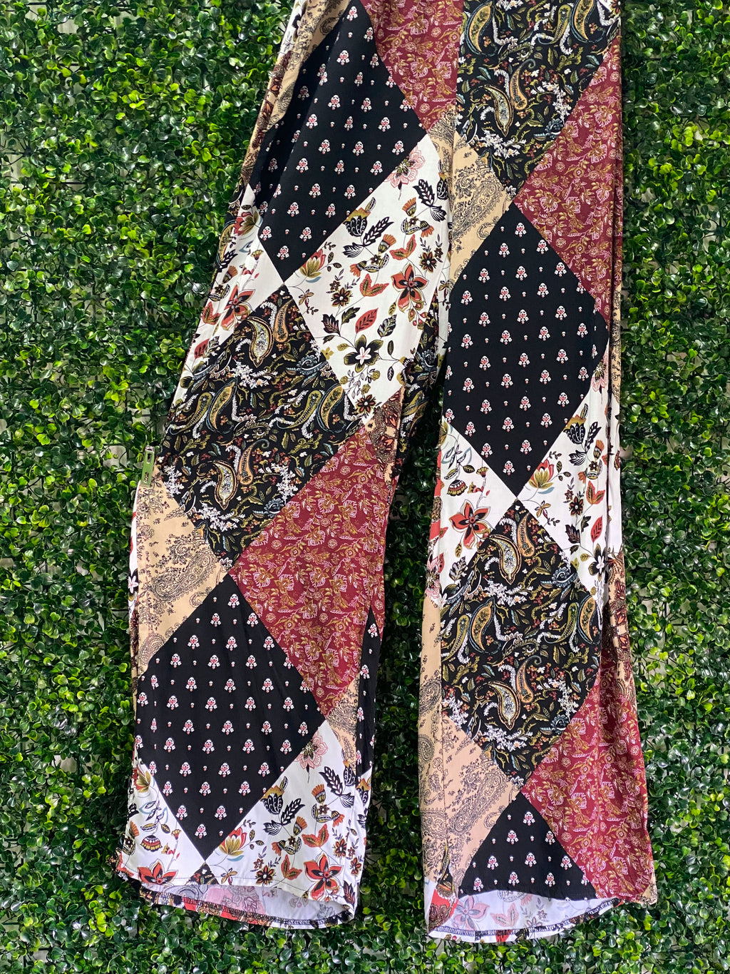 LEGIT Patchwork Paisley Wide-Leg Jumpsuit — detail