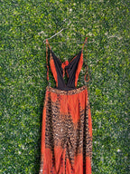 Fashion Nova Orange Leopard Print Wide-Leg Jumpsuit — back
