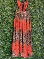 Fashion Nova Orange Leopard Print Wide-Leg Jumpsuit — detail