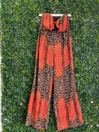 Fashion Nova Orange Leopard Print Wide-Leg Jumpsuit — detail