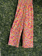 Multicolour Ditsy Floral Shirred Wide-Leg Jumpsuit — detail