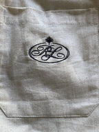Holmes Cream Linen-Look Logo Shorts — detail