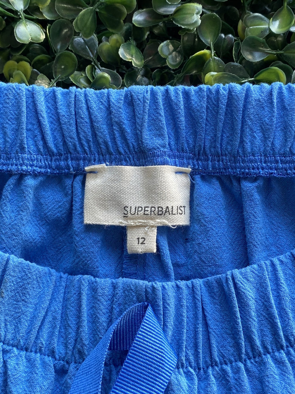 Superbalist Cobalt Blue Cotton Drawstring Pants — brand
