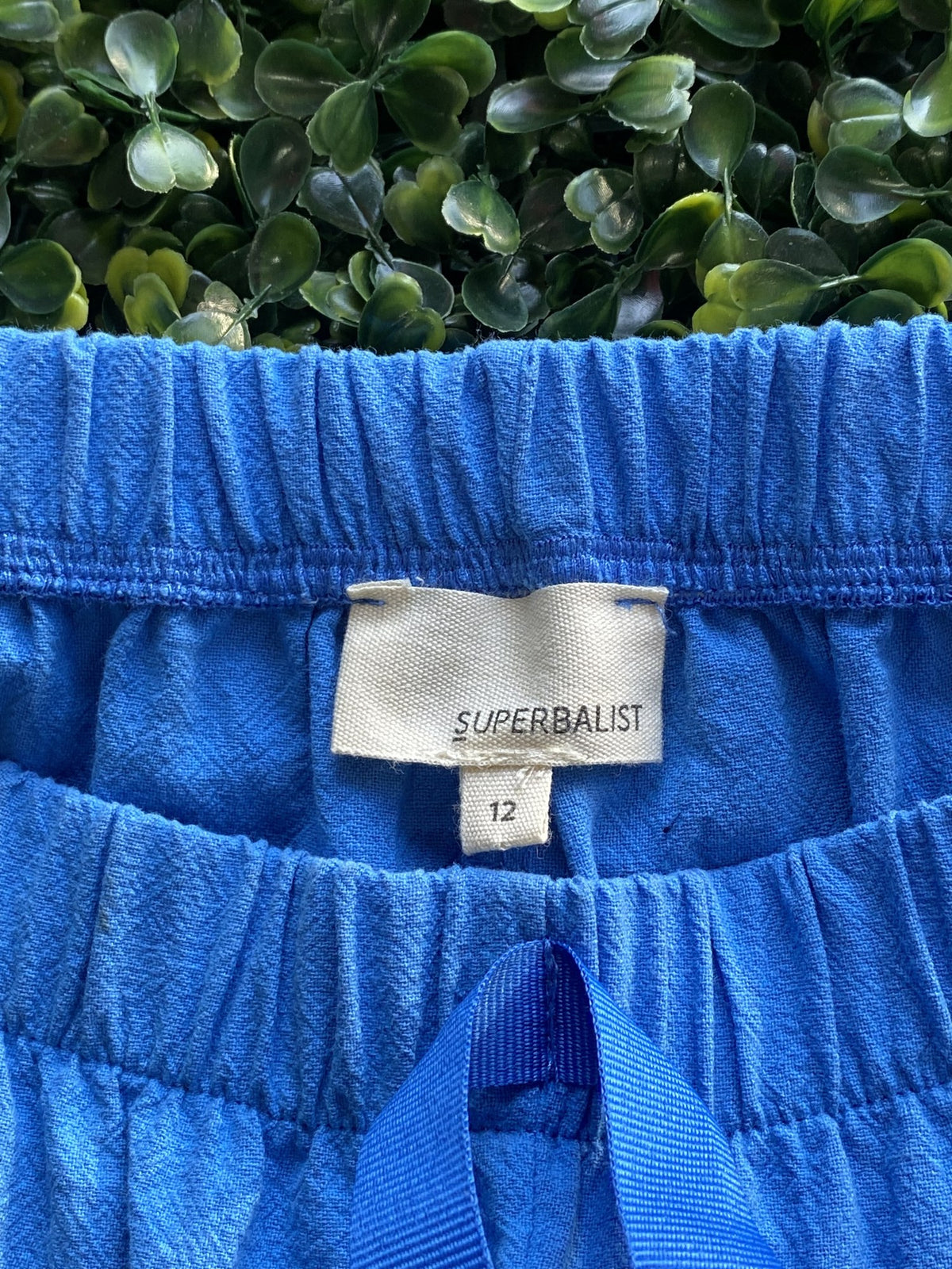 Superbalist Cobalt Blue Cotton Drawstring Pants — brand