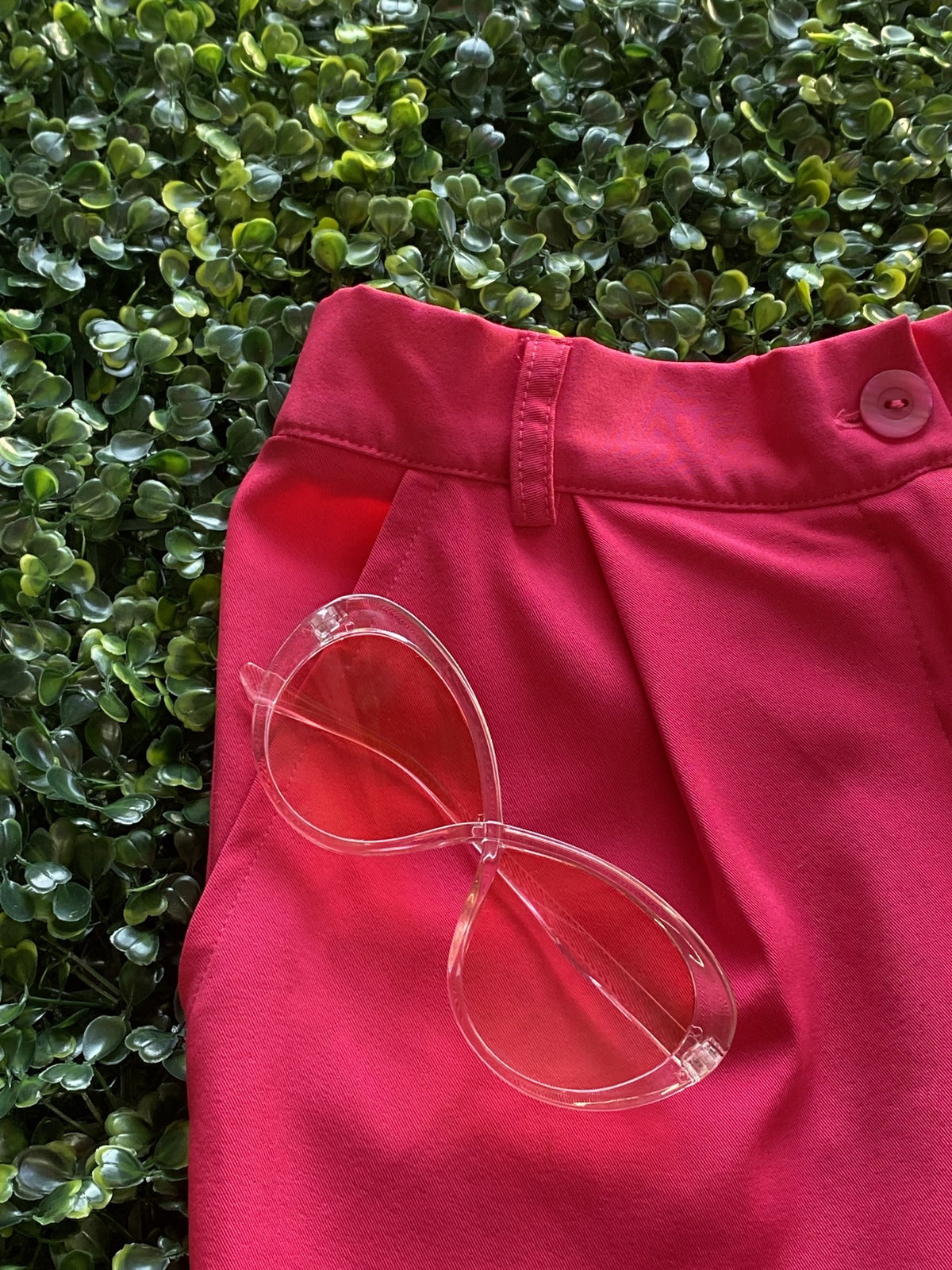 ME&B Fuchsia Straight-Leg Trousers — detail