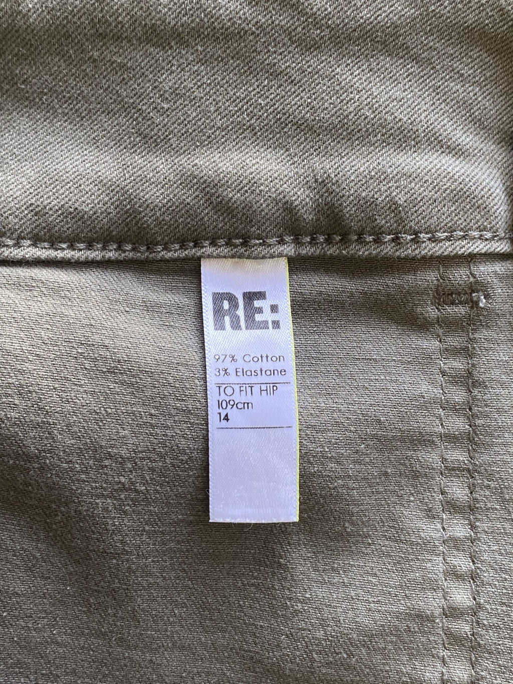 RE:DENIM Khaki Utility Straight-Leg Pants — care