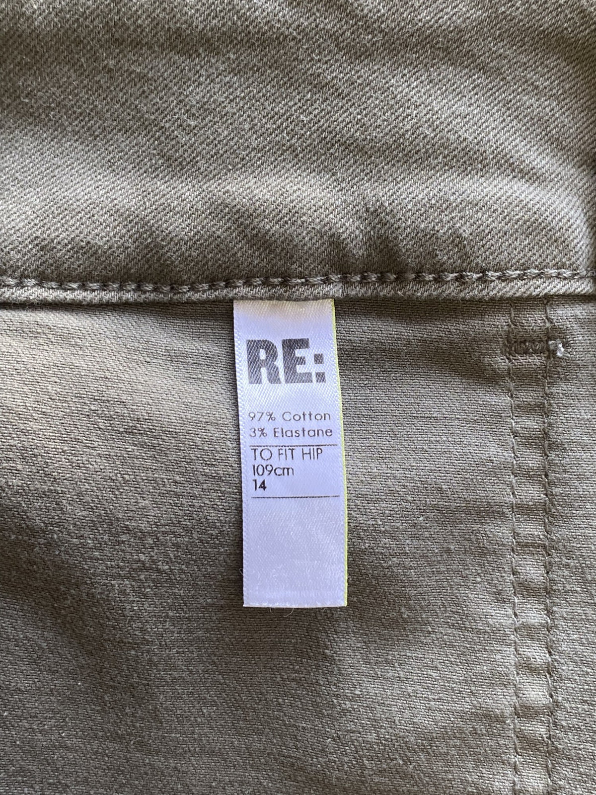 RE:DENIM Khaki Utility Straight-Leg Pants — care