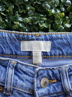 H&M Light-Wash Distressed Straight-Leg Jeans — brand