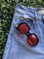 H&M Light-Wash Distressed Straight-Leg Jeans — detail