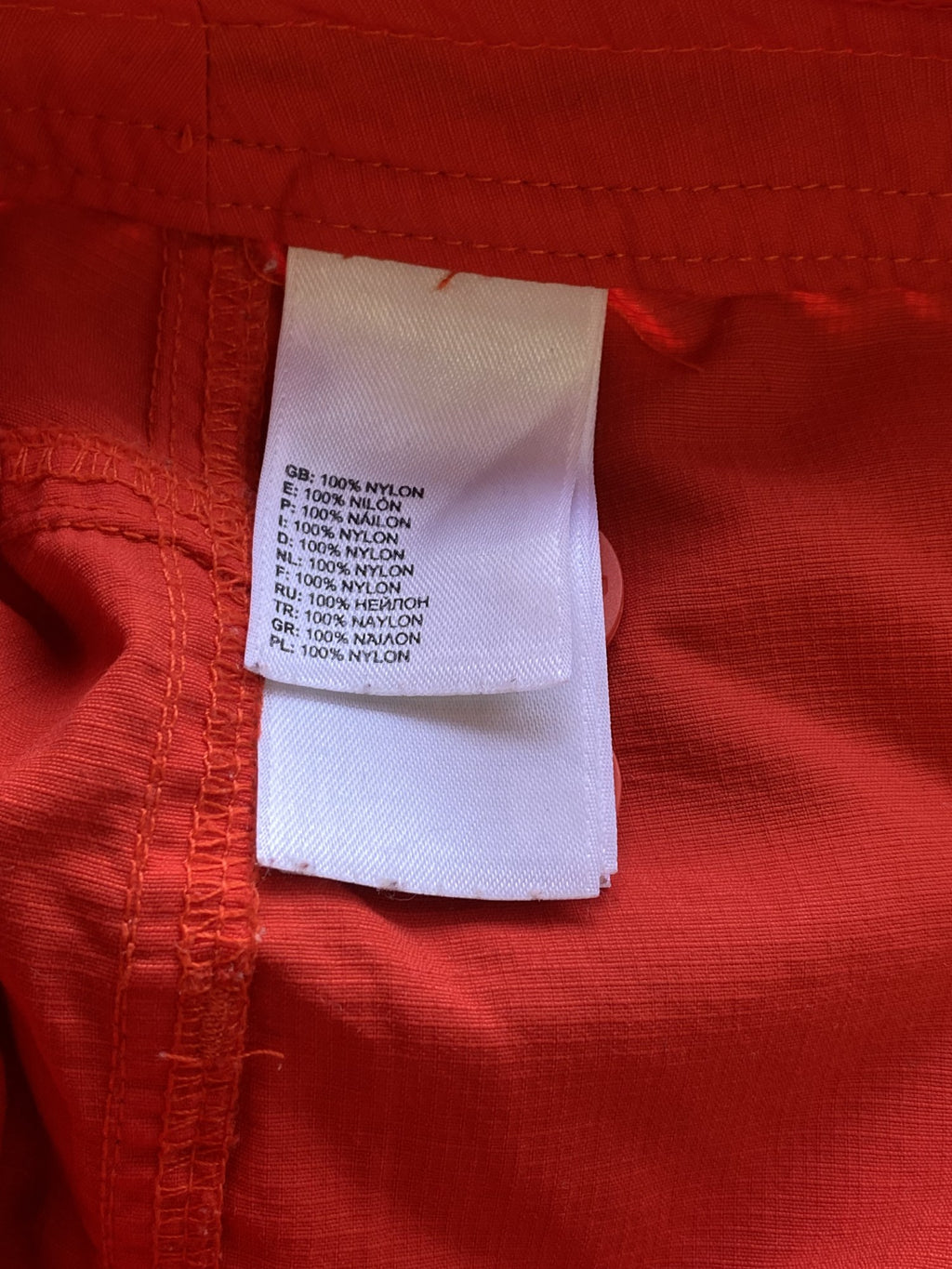 The North Face Burnt Orange Nylon Utility Shorts — care