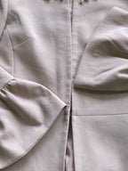 Charter Club Blush Pink Pearl-Neckline Flare-Sleeve Coat — detail