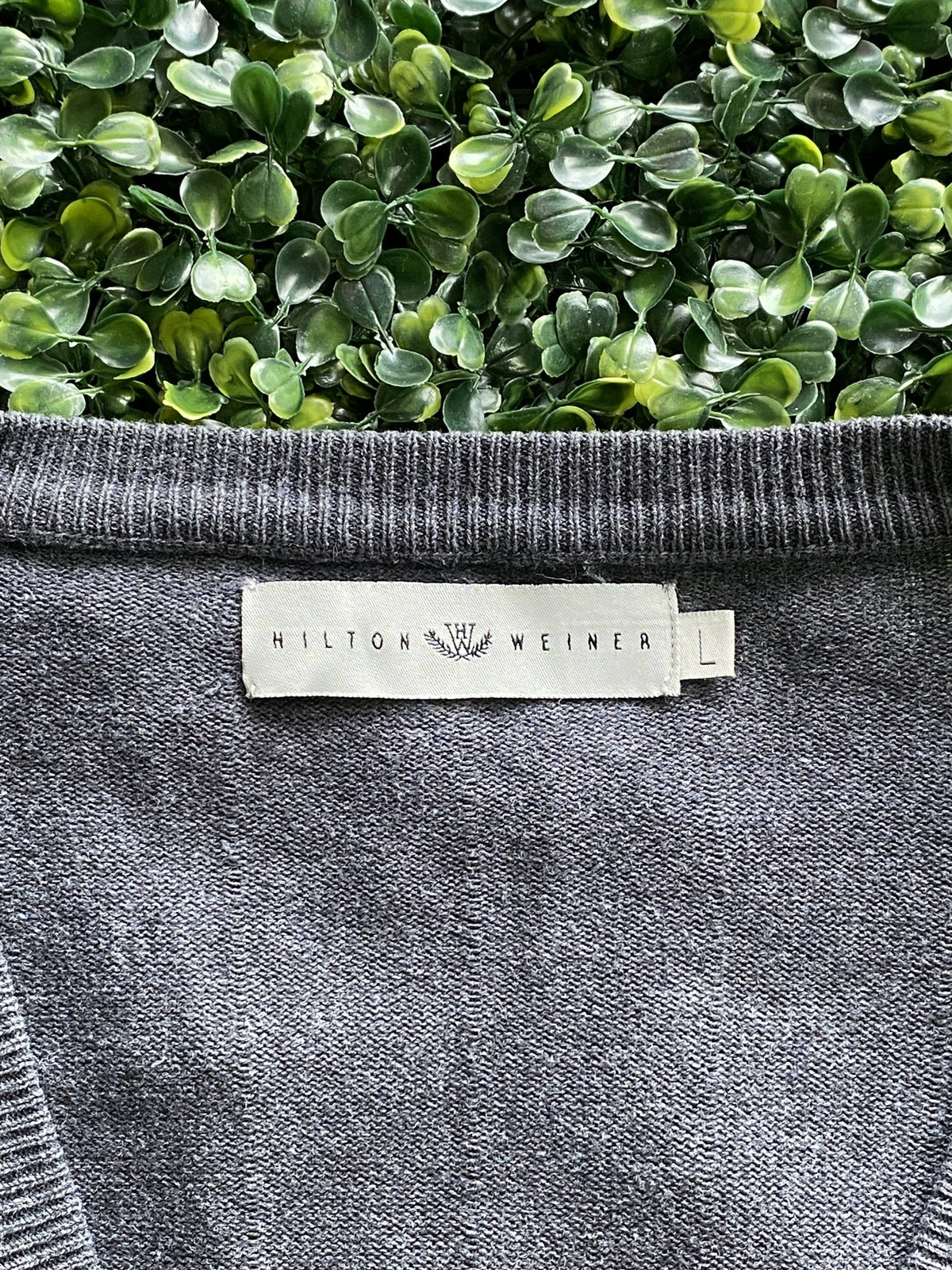 Hilton Weiner Charcoal Cotton Button Cardigan — brand