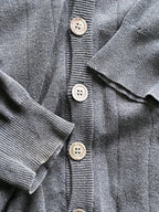 Hilton Weiner Charcoal Cotton Button Cardigan — detail
