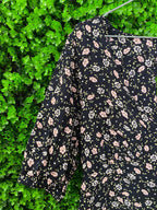 Black Floral Puff Sleeve Dress