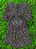 Black Floral Puff Sleeve Dress