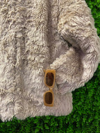H&M Beige Faux Fur Jacket with Pockets