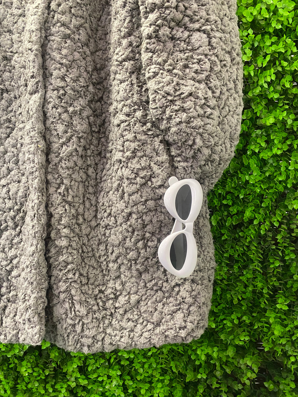 Flame Grey Textured Teddy Coat