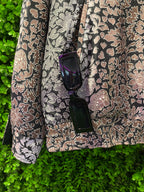 Reversible Black & Floral Print Zip-Up Jacket