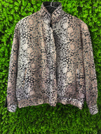 Reversible Black & Floral Print Zip-Up Jacket