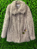 Kapalua Beige Shaggy Faux Fur Jacket with Pockets