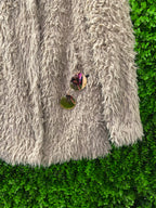 Kapalua Beige Shaggy Faux Fur Jacket with Pockets