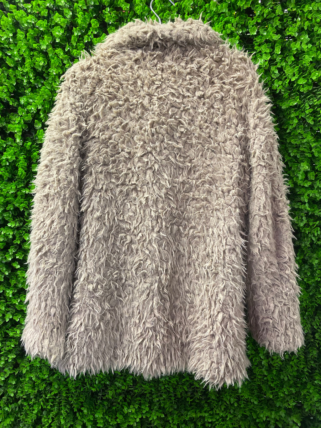 Kapalua Beige Shaggy Faux Fur Jacket with Pockets
